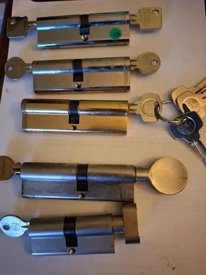 5 X Euro Cylinder Locks / Practice Picking / Locksmith Training / Locksport. - Image 1 of 4