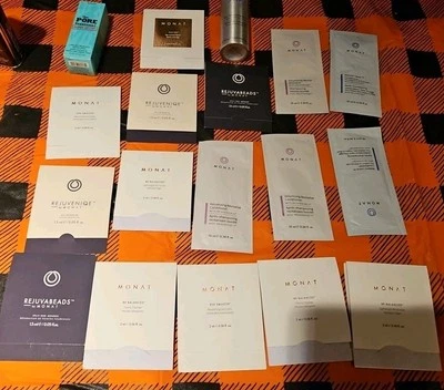 ЛОТ ИЗ 17 ОБРАЗЦОВ MONAT ПАКЕТЫ ШАМПУНЕЙ КОНДИЦИОНЕРЫ УВЛАЖНЯЮЩИЙ КРЕМ ДЛЯ ГЛАЗ И Т.Д. - Изображение 1 из 4