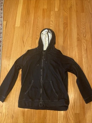 Sudadera con Capucha John Varvatos Para Hombre Negra Providence Doble Tejido Trenzado Cremallera Completa L Foto 1 de 4