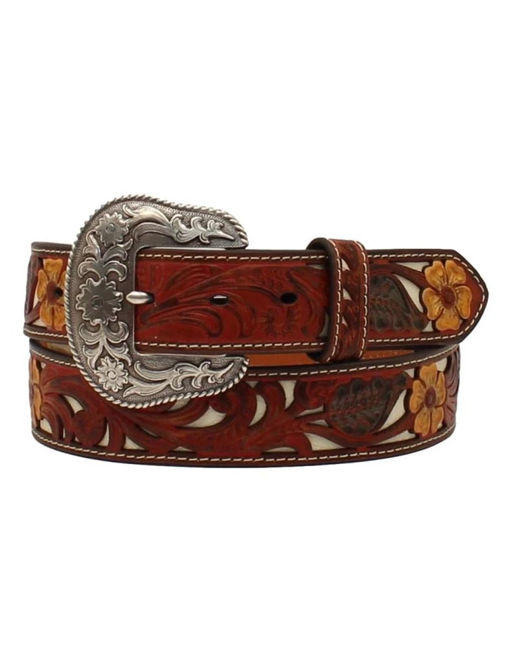 Cinturón Nocona Western para mujer hoja superpuesta floral en relieve N320003504 Foto 1 de 1