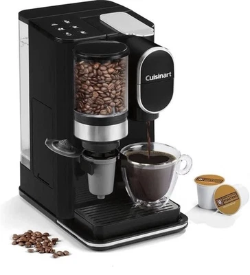Cuisinart Single Serve Coffee Maker + Coffee Grinder 48-Oz Reservoir DGB-2 Black - Image 1 of 3