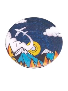 Retro Nature Mountain Trees Landscape Airplane PopSocket Popgrip Swappable Top - Zdjęcie 1 z 3