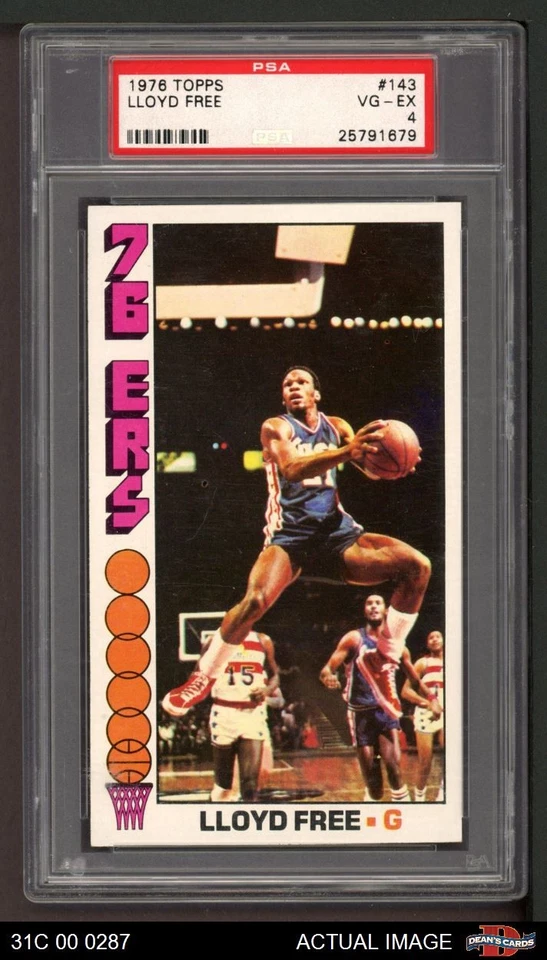 1976 Topps #143 Lloyd Free 76ers RC Guilford College PSA 4 - VG/EX - Image 1 of 1