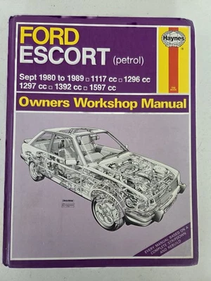 Ford Escort Mk3 Mk4 Haynes Manual 1980 to 1989 XR3 XR3i Cabriolet RS Turbo Van - Image 1 of 4