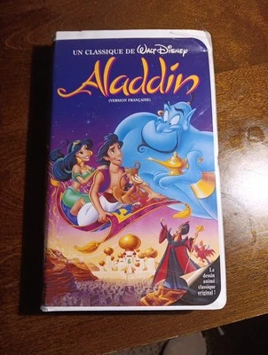 *VERY RARE* BLACK DIAMOND VERSION Aladdin VHS Movie EUC French Version Foto 1 de 4