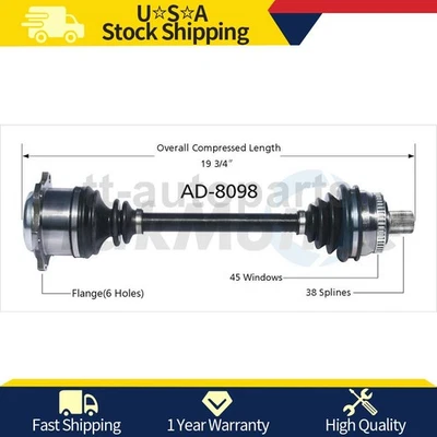 Junta de eje CV delantera derecha para Volkswagen Passat AWD 2,8 L 2005 2004 2003 2002 Foto 1 de 2