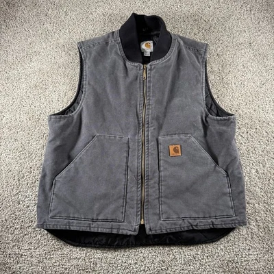 Vintage Carhartt Vest Jacket Men Large USA Union Full Zip Quilt Lined Canvas V02 - Image 1 of 4
