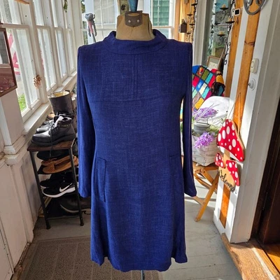 Vestido Peck and Peck Vintage Años 60 Importado de Inglaterra Azul Forrado Talla Pequeña Foto 1 de 4