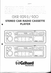 Gelhard Original Service Manual für CAR GXR 929 S / 930 - Picture 1 of 1