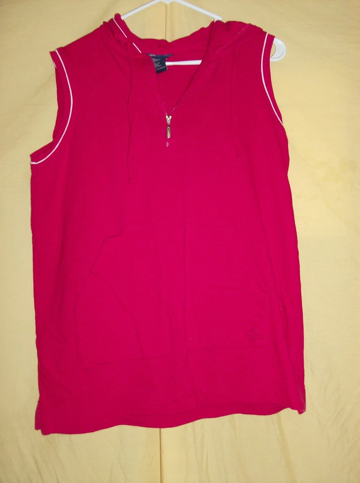 Top deportivo sin mangas rojo con capucha para mujer de Catalina, talla L (12/14) Foto 1 de 3
