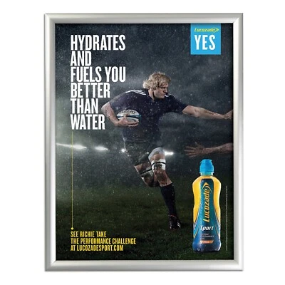 Snap Poster Frame 1" Aluminum Front Loading Wall Mounting 17x22 Inch Silver - Image 1 of 4