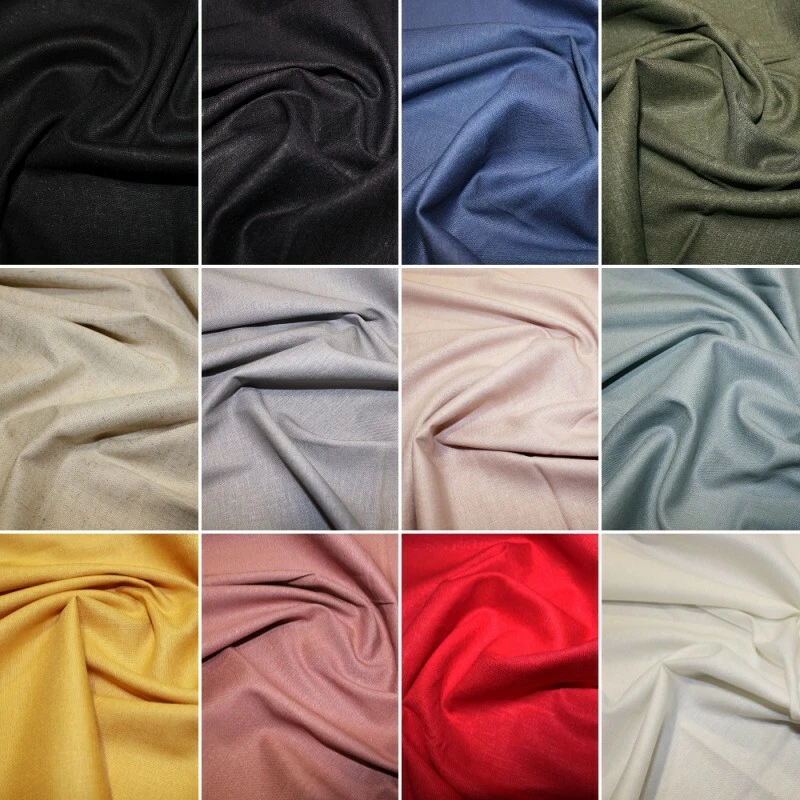 Stretch Linen Viscose Fabric Plain Spandex Dressmaking Curtains 130cm Wide Craft - Image 1 of 1