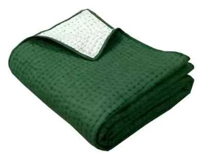 Green Kantha Quilt Queen Size Bedspread Bedding Blanket Coverlet Handmade Quilt - Picture 1 of 3