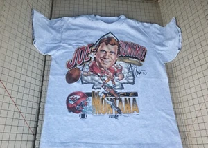 Vtg Kansas City Chiefs Joe Montana Comic Xplosion Shirt USA Single Stitch L 49er - Picture 1 of 8
