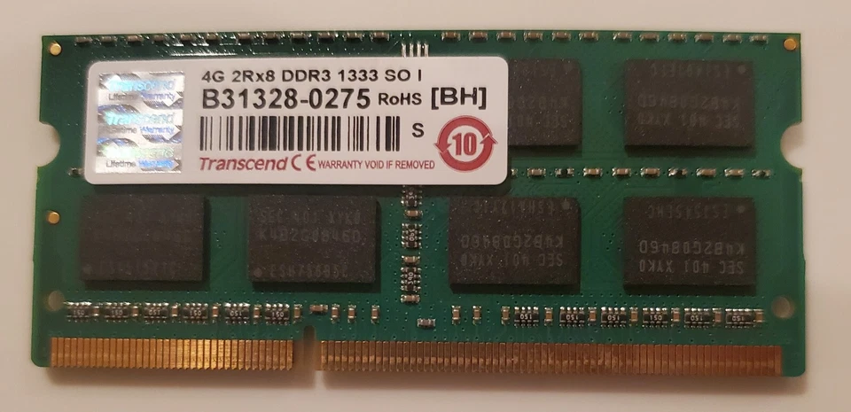 Transcend  4GB 2Rx8 DDR3 1333Mhz SODIMM - Image 1 of 1