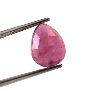 Natural CERTIFIED Ruby Glassfilled Loose Pear Flatback Rose Cut Gemstone 4.75 CT - Picture 1 of 4