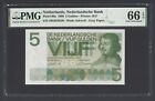 Netherlands 5 Gulden, 26-4-1966 P90a Uncirculated Grade 66