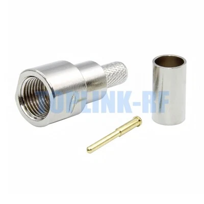 10x FME Male Plug Straight Crimp RF Connector for LMR195 RG58 RG400 RG142 Cable - Image 1 of 4