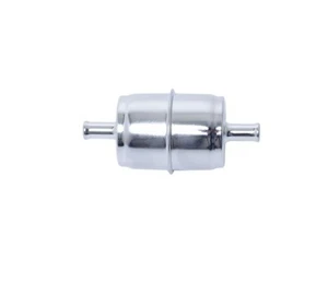 Chrome Fuel Filter Inline 5/16" Hose Carbureted Gasoline Filter Chevy Ford Mopar - Picture 1 of 1