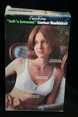 32 C винтажный 70-х годов новый из старых запасов нейлона контур замочная скважина бюстгальтер мягкий и чувственный изысканная форма P3789 - Изображение 1 из 4