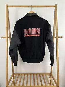 VTG Highlander Movie Promo There Can Only Be One Bomber Wool Leather Jacket S - Picture 1 of 5