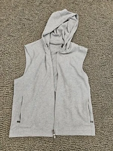 Ermenegildo Zegna Sport Cotton Light Gray Full Zip Hooded Vest Size Small - Picture 1 of 13