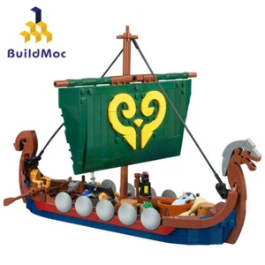 New Viking Longship Building Blocks Model Set 434pcs Parts Ship Boat Brick Toys - Picture 1 of 15