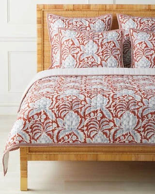 Nuevo Juego de 2 Piezas Serena & Lily COLCHA + SHAM Alcachofa Roja Costera Azul Claro Doble. Foto 1 de 4