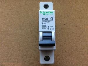 10A MCB SP Type B 6kA 240Vac Schneider Electric Circuit Breaker Dom10B6 - Picture 1 of 2