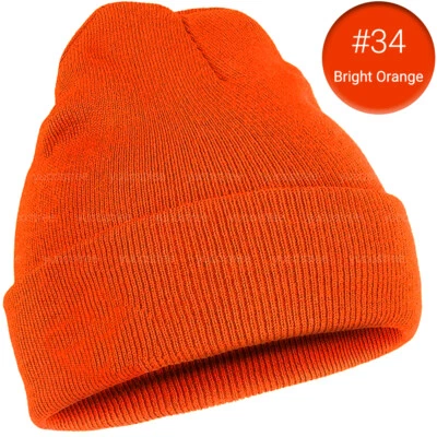 Beanie шляпа крышка простоя трикотажа лыж skully манжеты зимние теплые громоздкие мужчин женщин твердого CF - Изображение 1 из 4