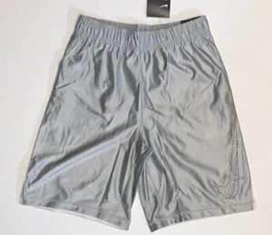 NWT Nike Dri-FIT Graphic Logo Training Boy's Large Grey Shorts DA0258-077 - Picture 1 of 3