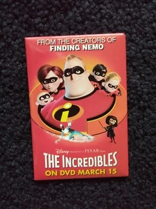 Incredibles 3x2” Pinback Button, 2 II Disney Movie Nemo Parr Pin Pixar Promo - Picture 1 of 2
