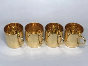 *RARE* CHRISTIAN DIOR Gold Fine China Cups Set 4 Pcs Porcelain Vintage France #1 - Picture 1 of 20