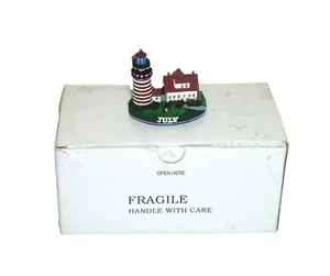 1995 Danbury Mint West Quoddy Head Lighthouse Figurine July 4th COA *Mint In Box - Picture 1 of 4