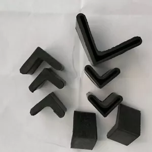 1PC Black L-Shaped Rubber Furniture Feet Cover Triangle Iron Leg End Cap Pad - Picture 1 of 20