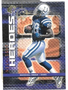 Fútbol americano 1999 Upper Deck SPX Heroes Highlight Marshall Faulk H7 Rams - Imagen 1 de 8