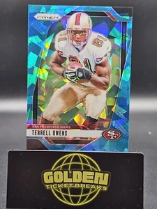 2024 Panini Prizm Football Terrell Owens 01/99 Blue Cracked Ice Prizm 49ers HOF - Bild 1 von 2