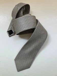 Jos. A. Bank Reserve Silk Blend Silver/Brown Tiny Check Men's Necktie 63" - Picture 1 of 7