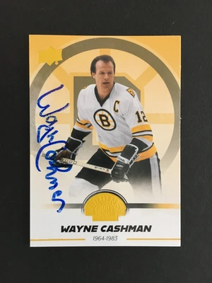 WAYNE CASHMAN #37 AUTOGRAPHED 2023/24 U.D. BOSTON BRUINS YELLOW CARD - Image 1 of 2