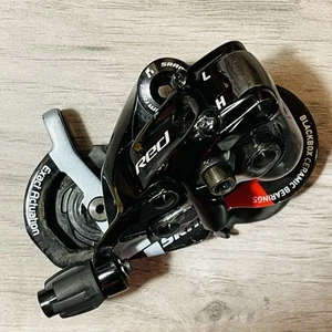SRAM Red 10 Speed Black Short Cage Rear Derailleur Blackbox CRACKED PULLEYS - Picture 1 of 8