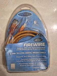 New Dynex 6-Pin to 4-Pin Firewire TE-FW1394 6-4 400 MBits Transmission Rate, 6' - Picture 1 of 4