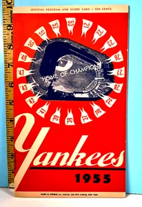 1955 New York Yankees Baseball Program v Indians Mantle, Unscored HIGH GRADE!!🔥 - Picture 1 of 8