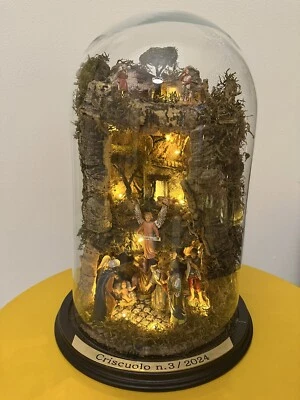 Presepe Napoletano in Campana di Vetro - Immagine 1 di 4