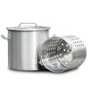 Barton Stock Pot 53 qt Edelstahl Rund Silber mit Siebkorb, Deckel - Bild 1 von 3