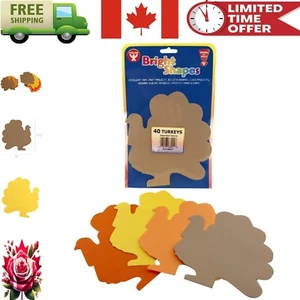 Creative Turkey Cut-Outs - 40 Glossy Paper Shapes Perfect for Thanksgiving Fun! - Photo 1 sur 10