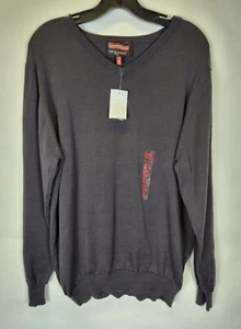 No Retreat Men's Charcoal Heather Cotton V-Neck Sweater, Size XL - Picture 1 of 4