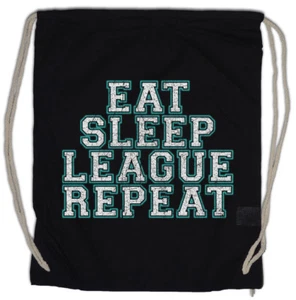 EAT SLEEP LEAGUE REPEAT Turnbeutel of Gaming Fun Legends computer scientist - Picture 1 of 1