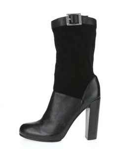 Women's Rachel Zoe Claudia 228610 Black Leather Mid-Calf Boots Sz. 8 - Picture 1 of 6