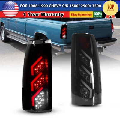 Luces traseras LED para Chevy GMC C/K 1500 2500 3500 1988-1998 negro humo lámpara trasera Foto 1 de 4