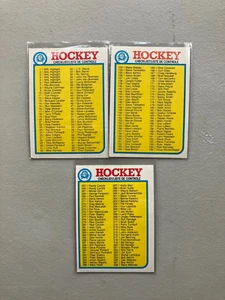 1982-83 O-Pee-Chee Hockey Checkliste # 121 + 261 + 396 unmarkiert - Bild 1 von 1